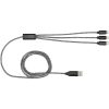 Alphecca - kabel ładujący 5 w 1 wykonany z recyklingowanego aluminium i tworzywa RPET P178896C