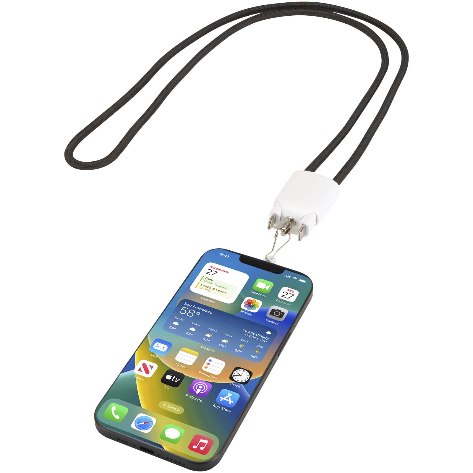 Ion 65 W 5 w 1 - kabel do ładowania z funkcją smyczy na szyję, wykonany z tworzywa sztucznego pochodzącego z recyklingu P179157C