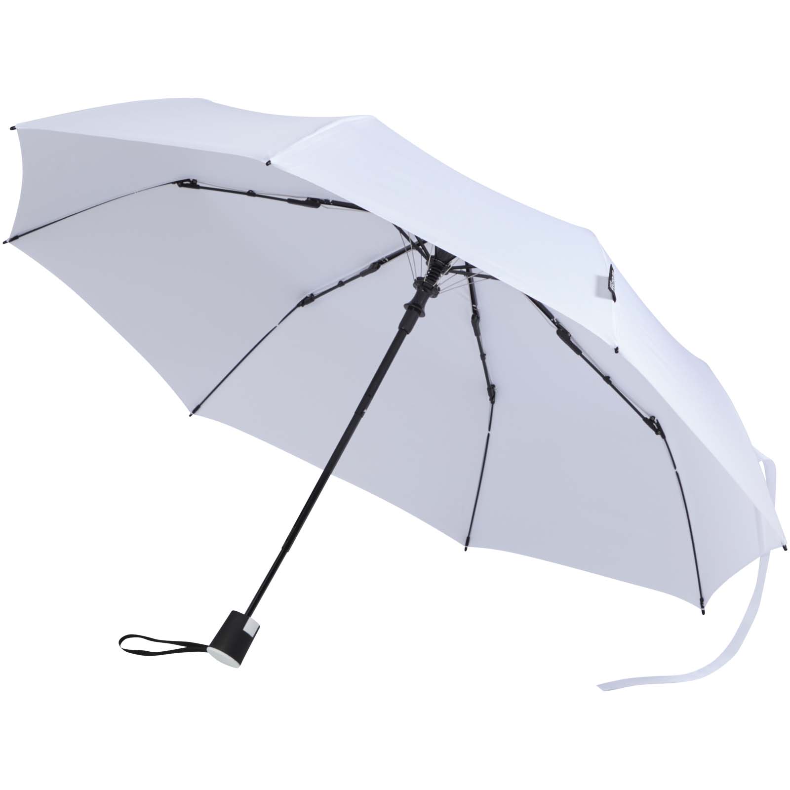 Składany parasol Agnes 21 cali z funkcją automatycznego otwierania, wykonany z tworzywa RPET P178980C biały