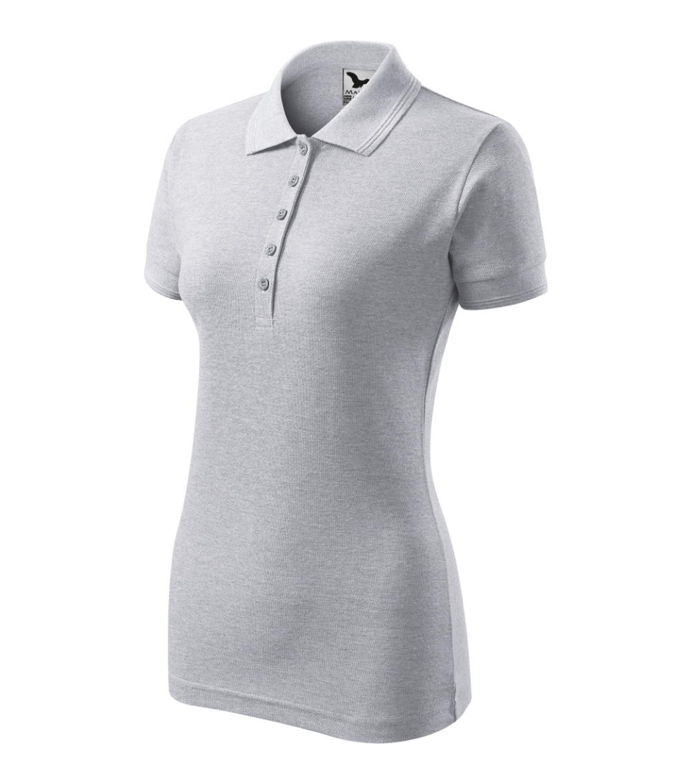 Koszulka polo damska Pique Polo P022403F jasnoszary melanż