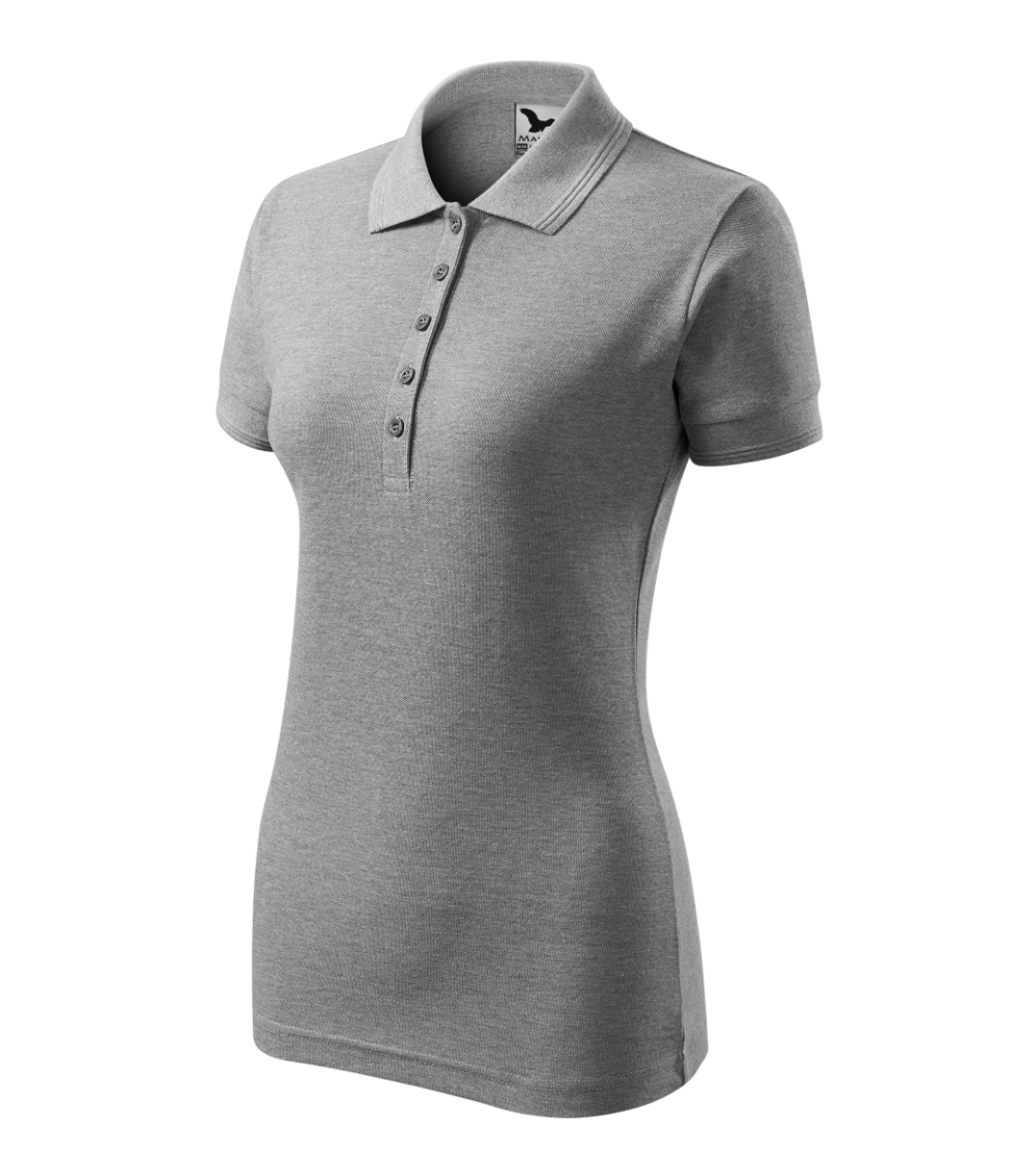 Koszulka polo damska Pique Polo P022403F ciemnoszary melanż
