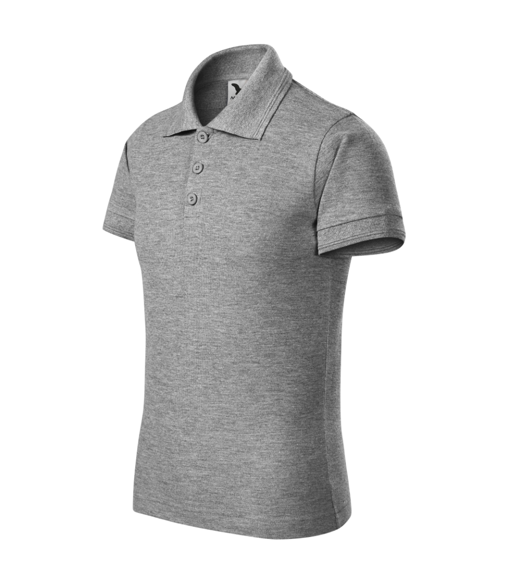 Koszulka polo dziecięca Pique Polo P027509F ciemnoszary melanż Koszulka polo dziecięca Pique Polo P027509F ciemnoszary melanż