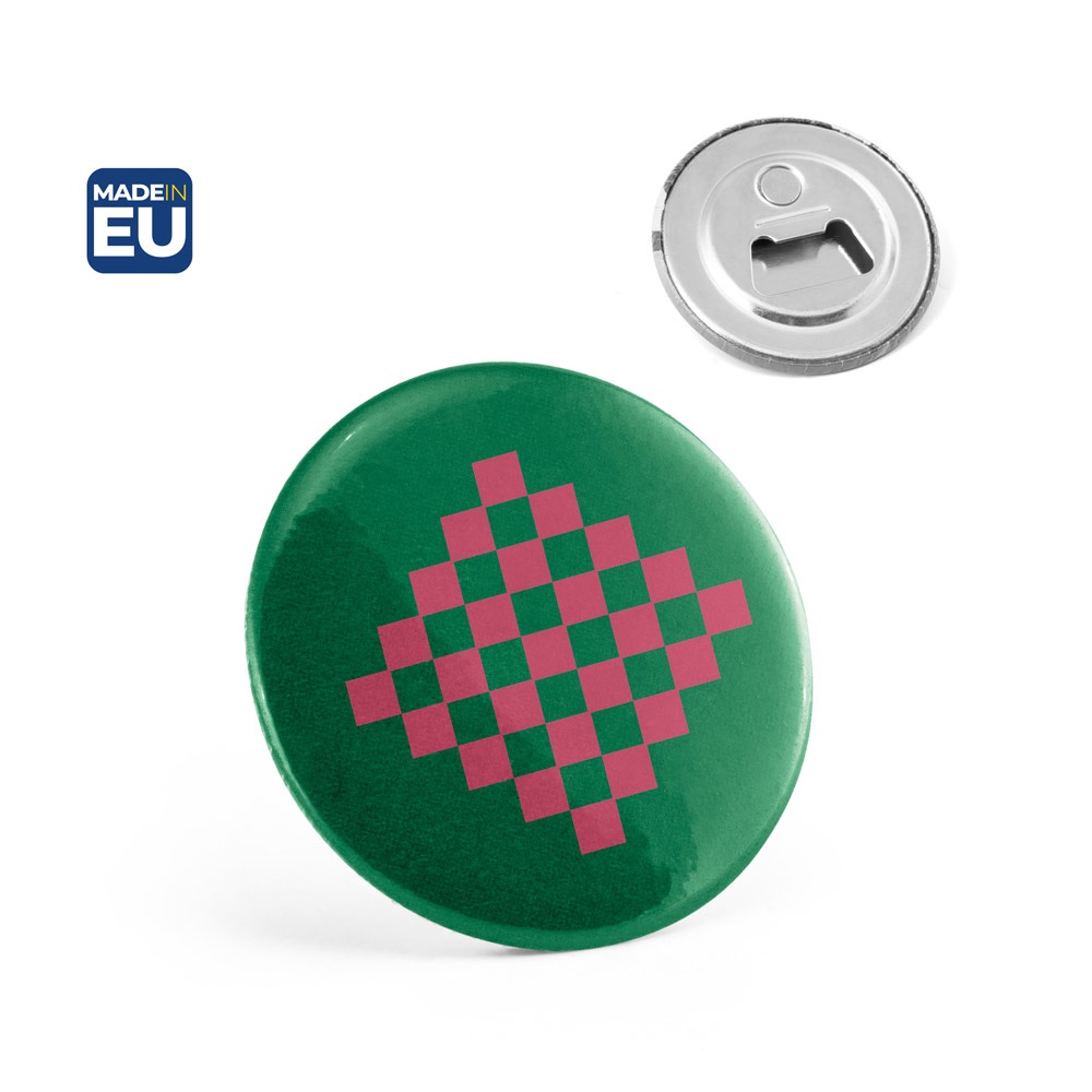 Button P'IN 12. Button P'IN 12. Okrągła przypinka magnetyczna z otwieraczem do butelek P179773S ST-73132-340
