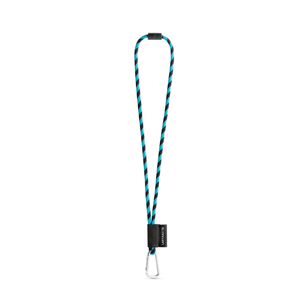 75089. SET Lanyard TUBE Long (Ø 7 mm) z karabińczykiem w kształcie litery D o długości 55 mm i zapięciem bezpieczeństwa o średnicy Ø 7 mm P040881S czarny / błękitny 75089. SET Lanyard TUBE Long (Ø 7 mm) z karabińczykiem w kształcie litery D o długości 55 mm i zapięciem bezpieczeństwa o średnicy Ø 7 mm P040881S czarny / błękitny