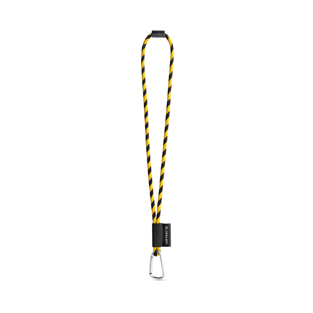 75089. SET Lanyard TUBE Long (Ø 7 mm) z karabińczykiem w kształcie litery D o długości 55 mm i zapięciem bezpieczeństwa o średnicy Ø 7 mm P040881S czarny / żółty 75089. SET Lanyard TUBE Long (Ø 7 mm) z karabińczykiem w kształcie litery D o długości 55 mm i zapięciem bezpieczeństwa o średnicy Ø 7 mm P040881S czarny / żółty