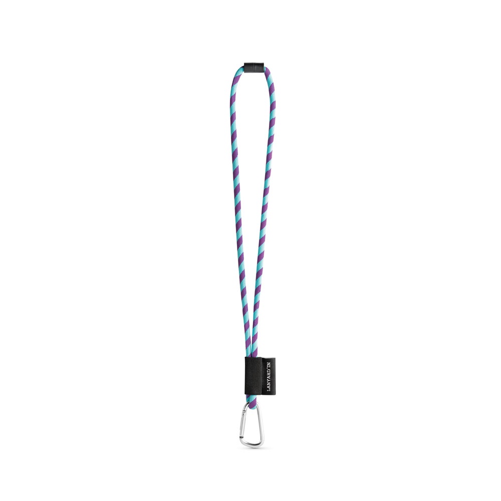 75089. SET Lanyard TUBE Long (Ø 7 mm) z karabińczykiem w kształcie litery D o długości 55 mm i zapięciem bezpieczeństwa o średnicy Ø 7 mm P040881S purpurowy / błękitny 75089. SET Lanyard TUBE Long (Ø 7 mm) z karabińczykiem w kształcie litery D o długości 55 mm i zapięciem bezpieczeństwa o średnicy Ø 7 mm P040881S purpurowy / błękitny