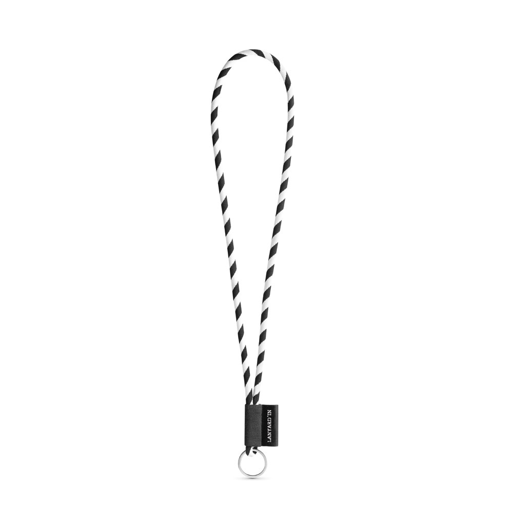 75093. SET Lanyard TUBE Long (Ø 7 mm) z kółkiem Ø 32 mm P040983S czarny / biały 75093. SET Lanyard TUBE Long (Ø 7 mm) z kółkiem Ø 32 mm P040983S czarny / biały