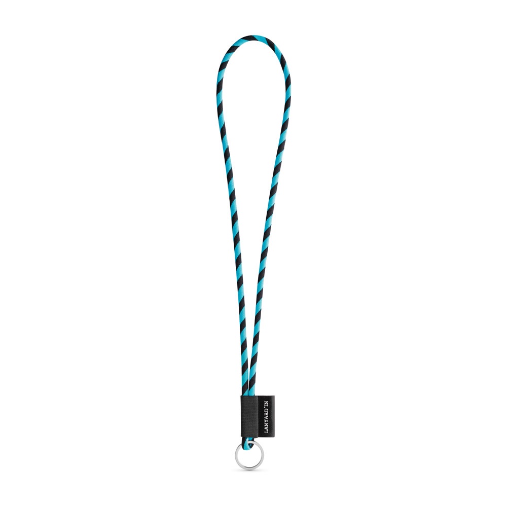 75093. SET Lanyard TUBE Long (Ø 7 mm) z kółkiem Ø 32 mm P040983S czarny / błękitny 75093. SET Lanyard TUBE Long (Ø 7 mm) z kółkiem Ø 32 mm P040983S czarny / błękitny