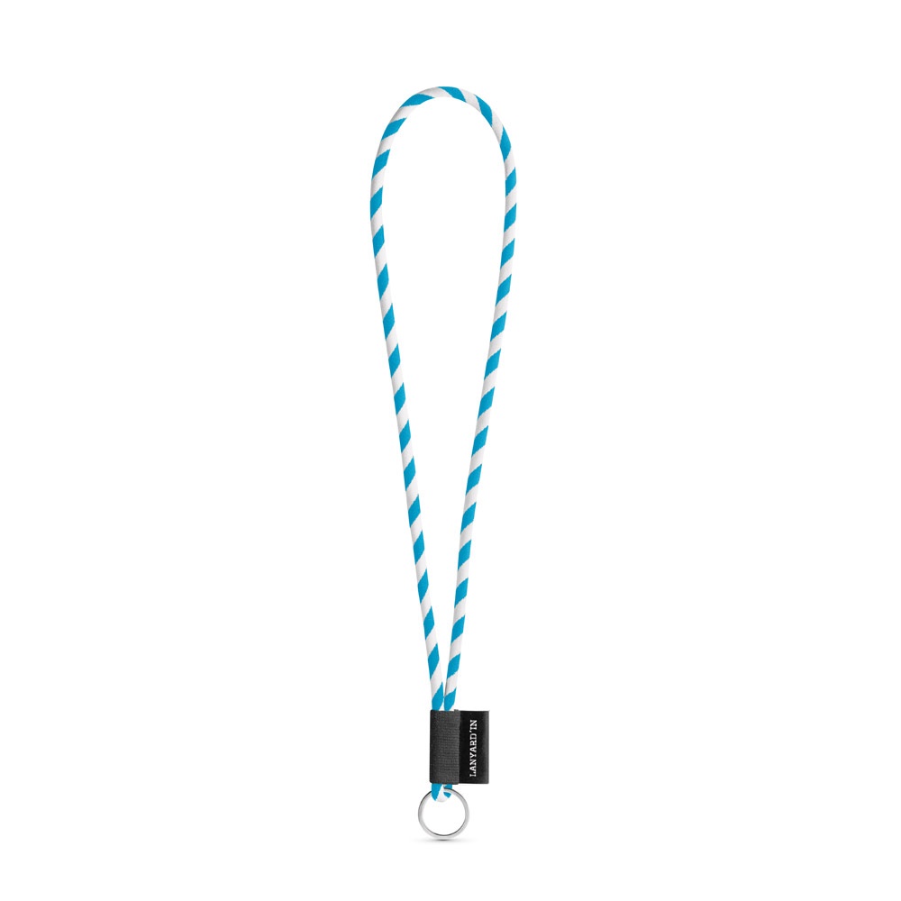 75093. SET Lanyard TUBE Long (Ø 7 mm) z kółkiem Ø 32 mm P040983S biały / błękitny 75093. SET Lanyard TUBE Long (Ø 7 mm) z kółkiem Ø 32 mm P040983S biały / błękitny
