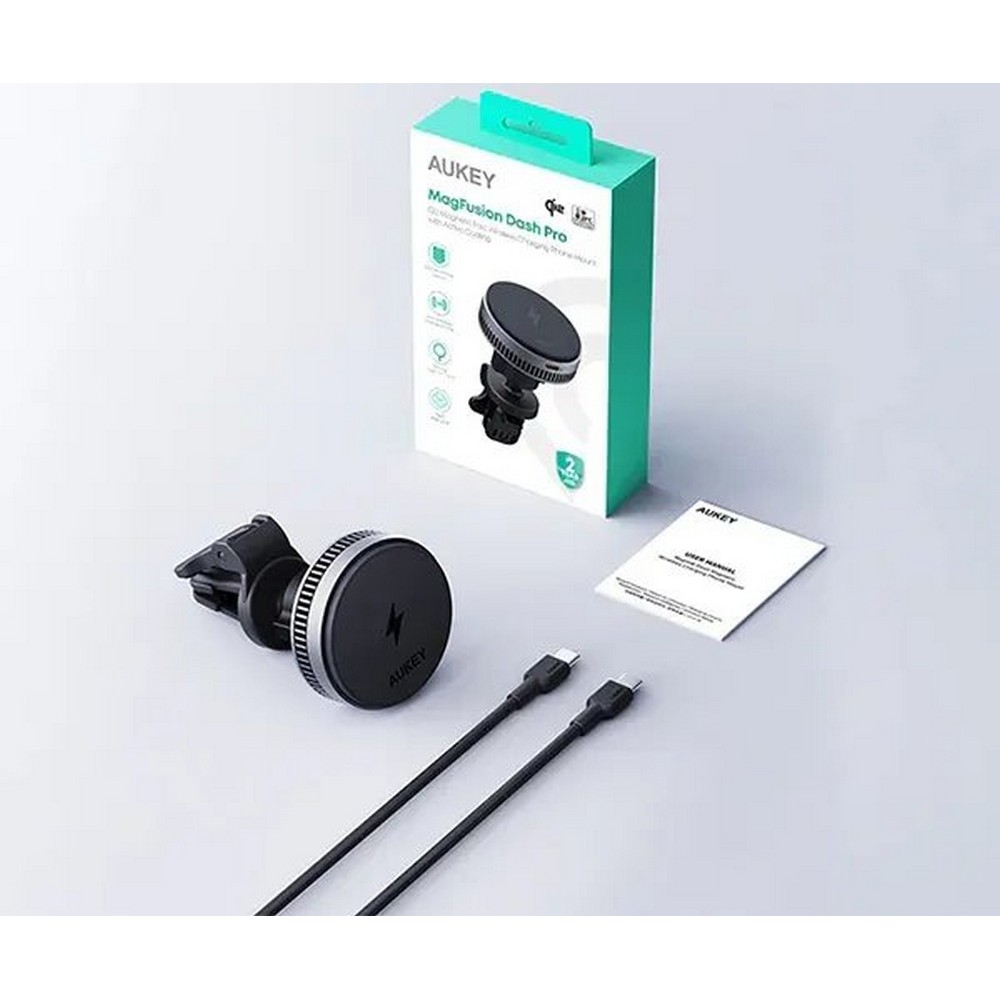 Samochodowy uchwyt do telefonu, magnetyczna ładowarka bezprzewodowa 15W Aukey P178131X
