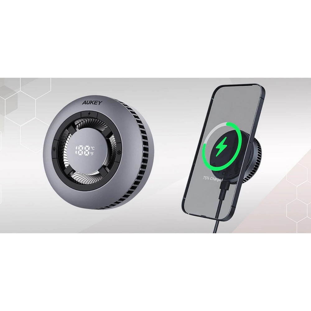 Magnetyczna ładowarka bezprzewodowa 15W z wentylatorem Aukey P178132X