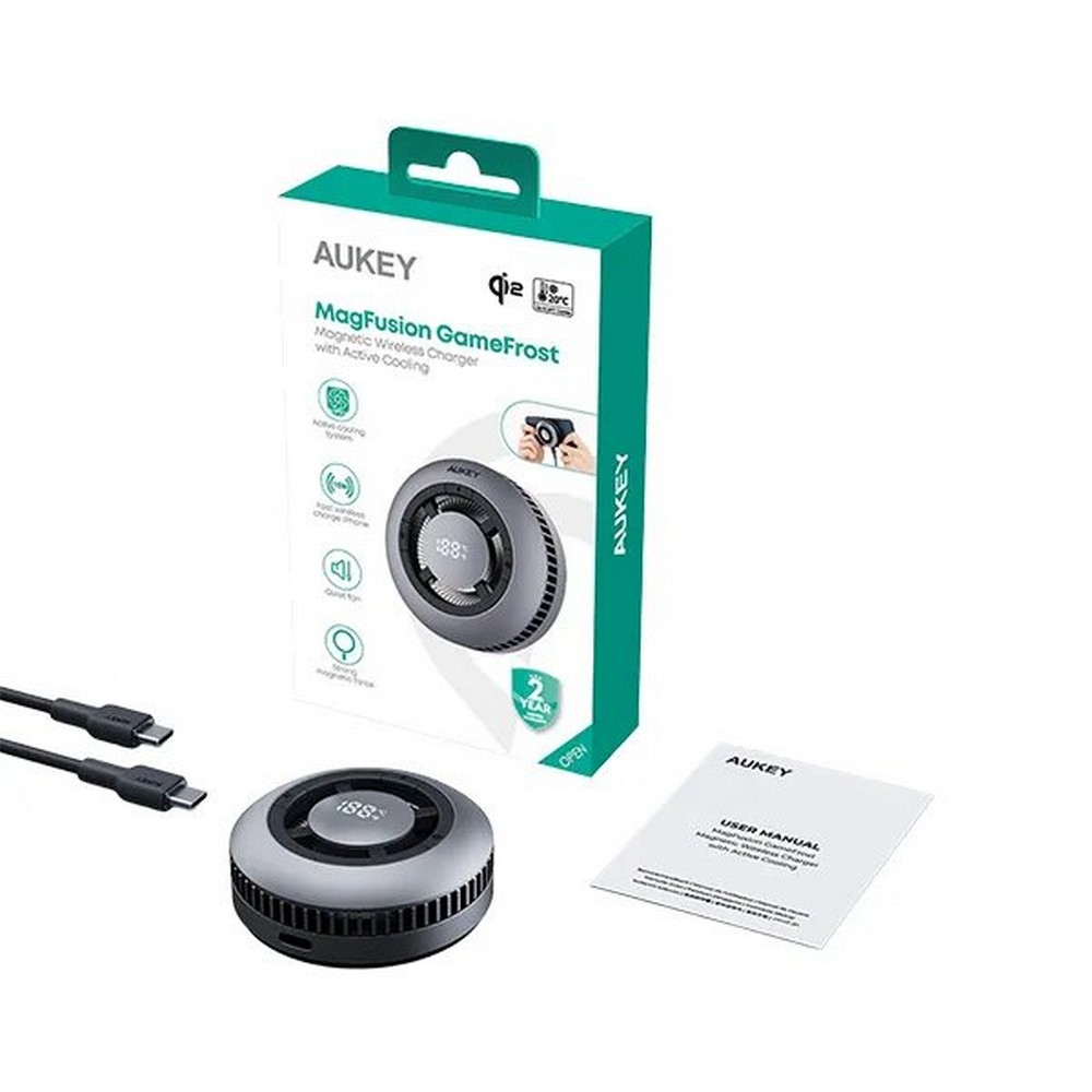 Magnetyczna ładowarka bezprzewodowa 15W z wentylatorem Aukey P178132X