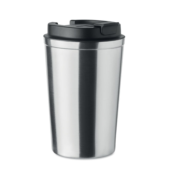Dwuścienny kubek 350 ml P017688O srebrny mat Dwuścienny kubek 350 ml P017688O srebrny mat