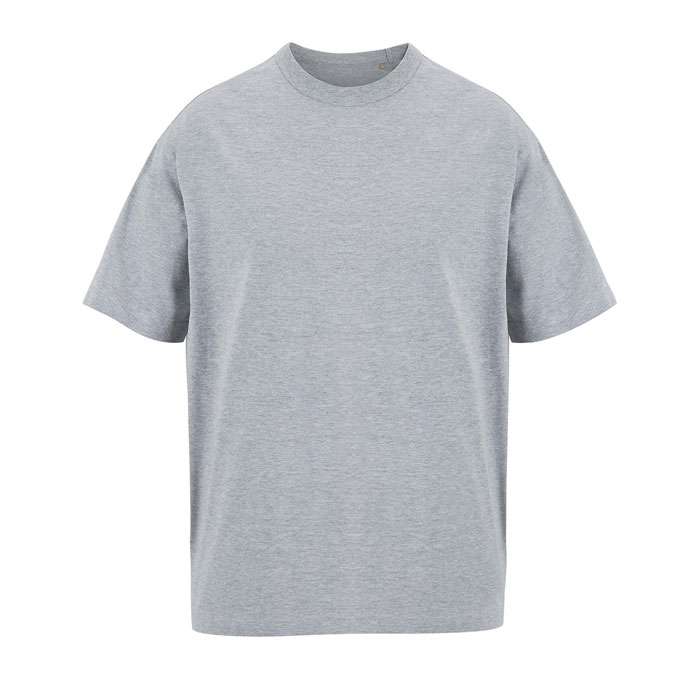 BOXY MEN T-SHIRT OVERSIZE P125756O jasnoszary melanż