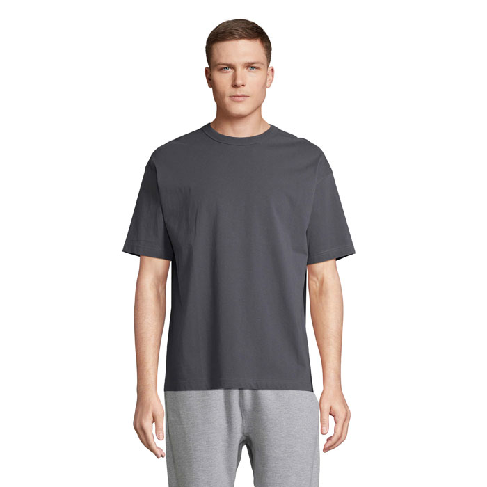 BOXY MEN T-SHIRT OVERSIZE P125756O mysi szary