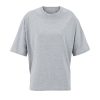 BOXY WOMEN T-SHIRT OVERSIZE P125791O jasnoszary melanż