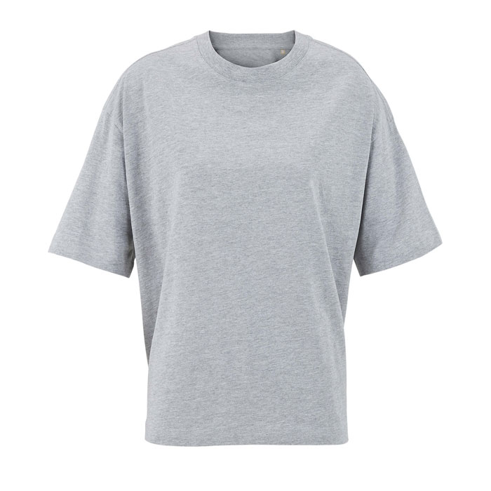 BOXY WOMEN T-SHIRT OVERSIZE P125791O jasnoszary melanż
