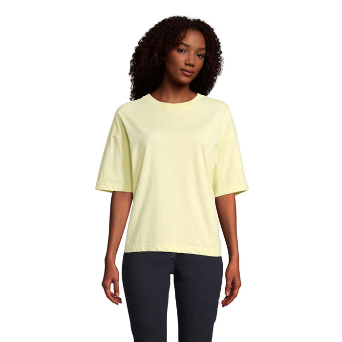 BOXY WOMEN T-SHIRT OVERSIZE P125791O jasnożółty