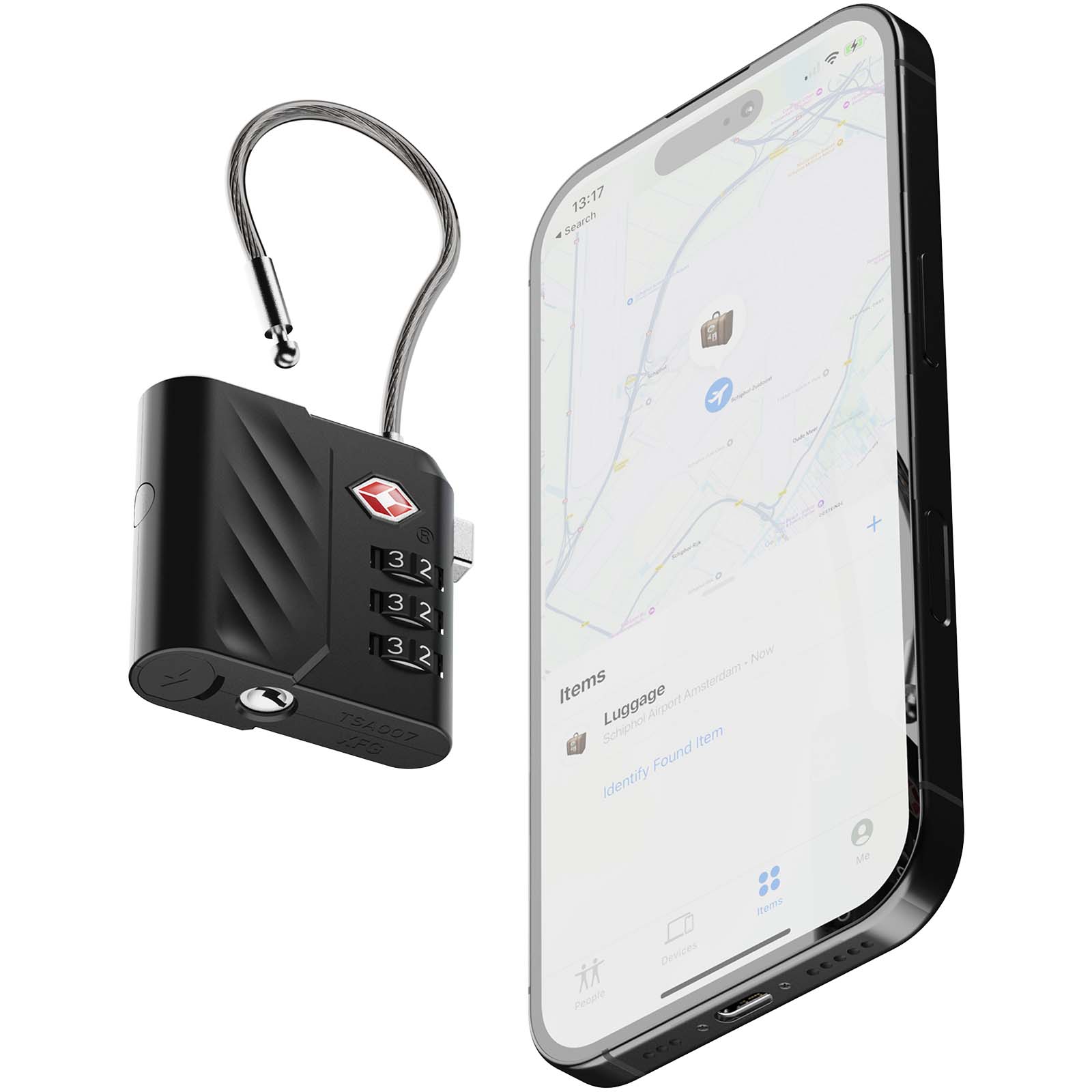 Zamek szyfrowy Xtorm Lock Tag TSA z funkcją lokalizacji P181638C
