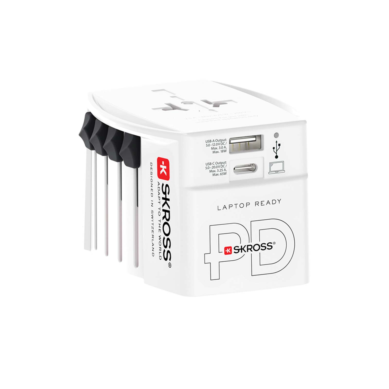 SKROSS® MUV AC65PD – uniwersalna przejściówka z kablem USB-C P181655C