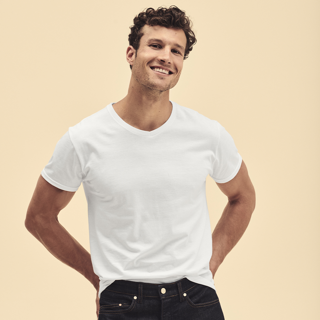 Biały T-shirt dla dorosłych Iconic V-Neck P182406T 2 Biały T-shirt dla dorosłych Iconic V-Neck P182406T