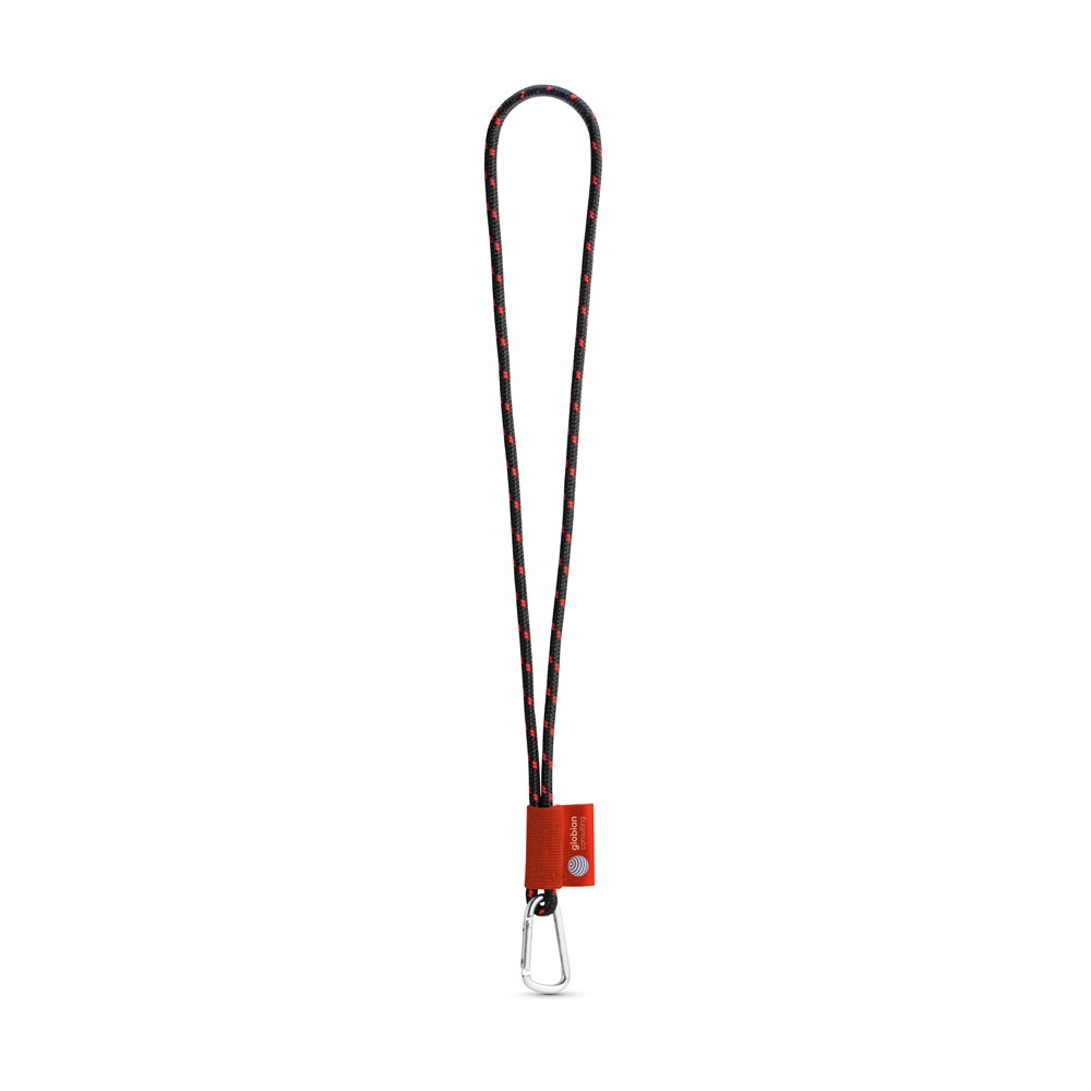 SET Lanyard NAUTIC Long (Ø 5 mm) z karabińczykiem w kształcie litery D o długości 55 mm P102069S czarny / czerwony