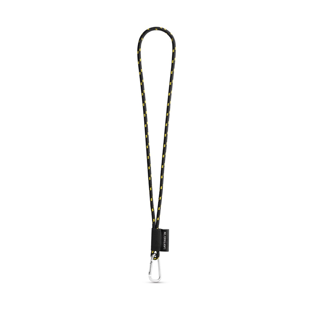 SET Lanyard NAUTIC Long (Ø 5 mm) z karabińczykiem w kształcie litery D o długości 55 mm P102069S czarny / żółty
