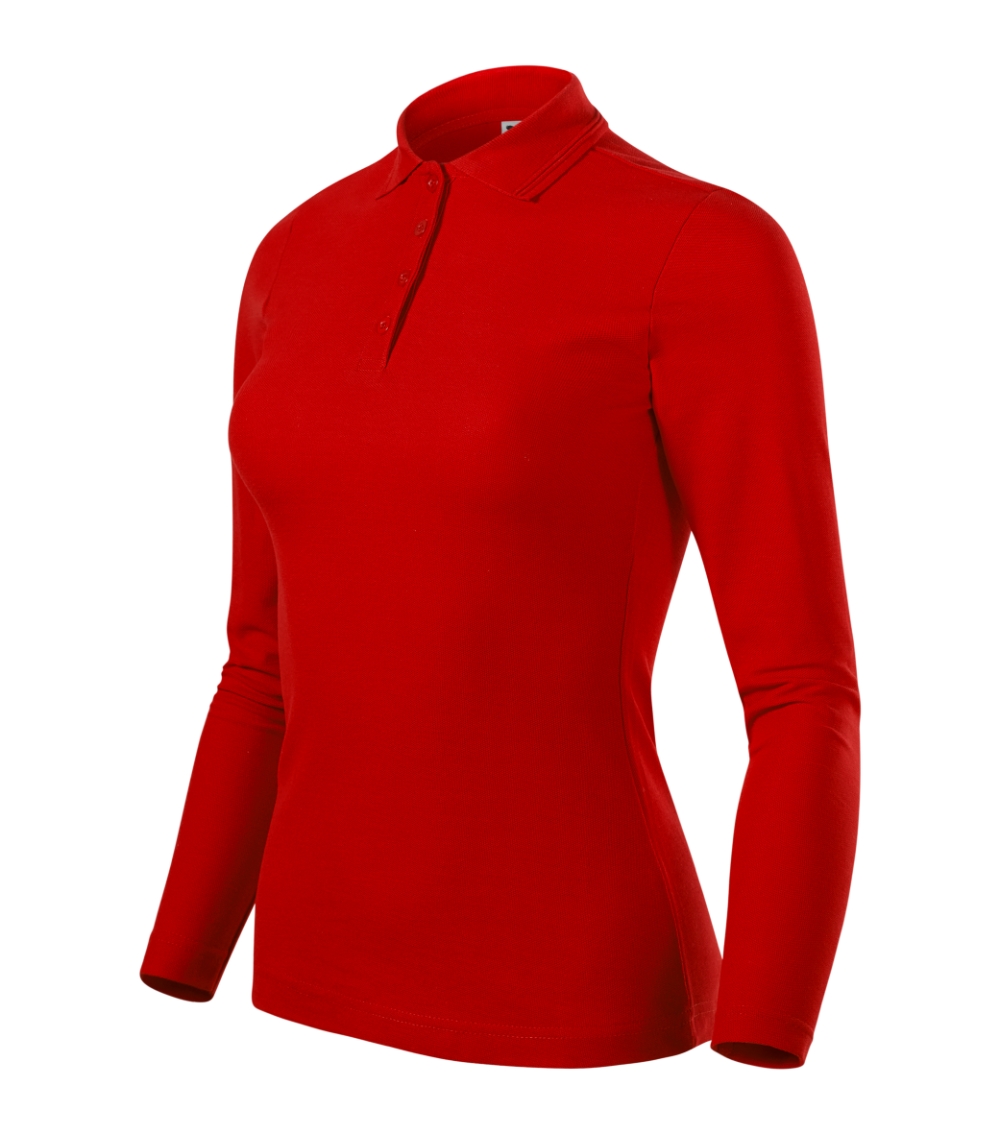 Koszulka polo damska Pique Polo LS P049292F czerwony