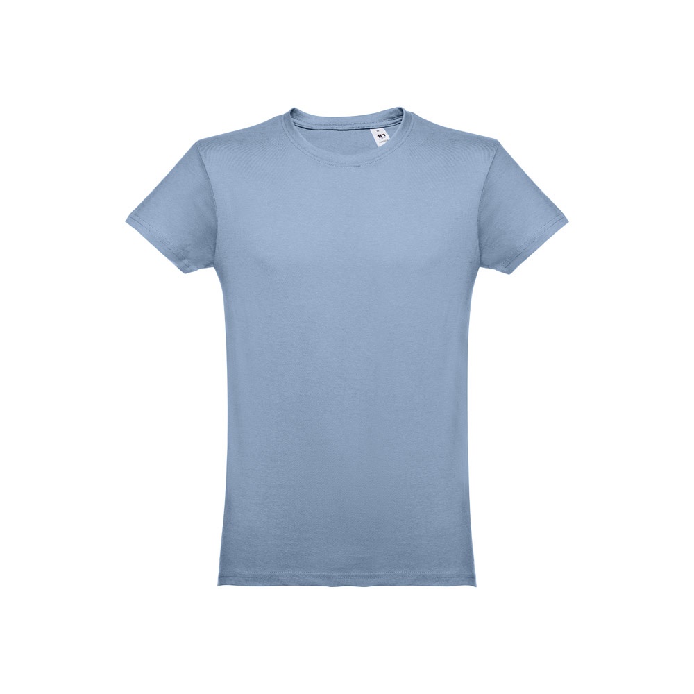 THC LUANDA. T-shirt męski z bawełny rurkowej P032114S pastelowy niebieski
