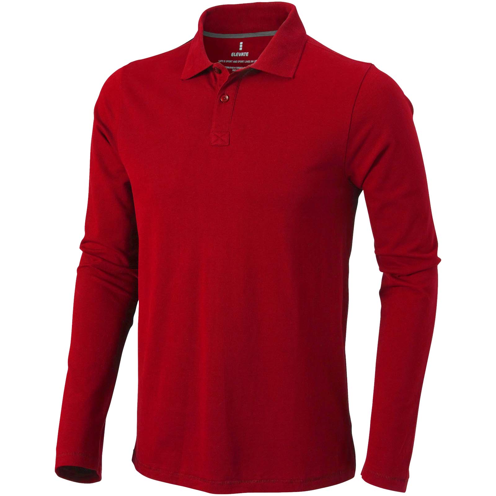 Męskie polo Calgary z długim rękawem 180 g/m² P071137C czerwony