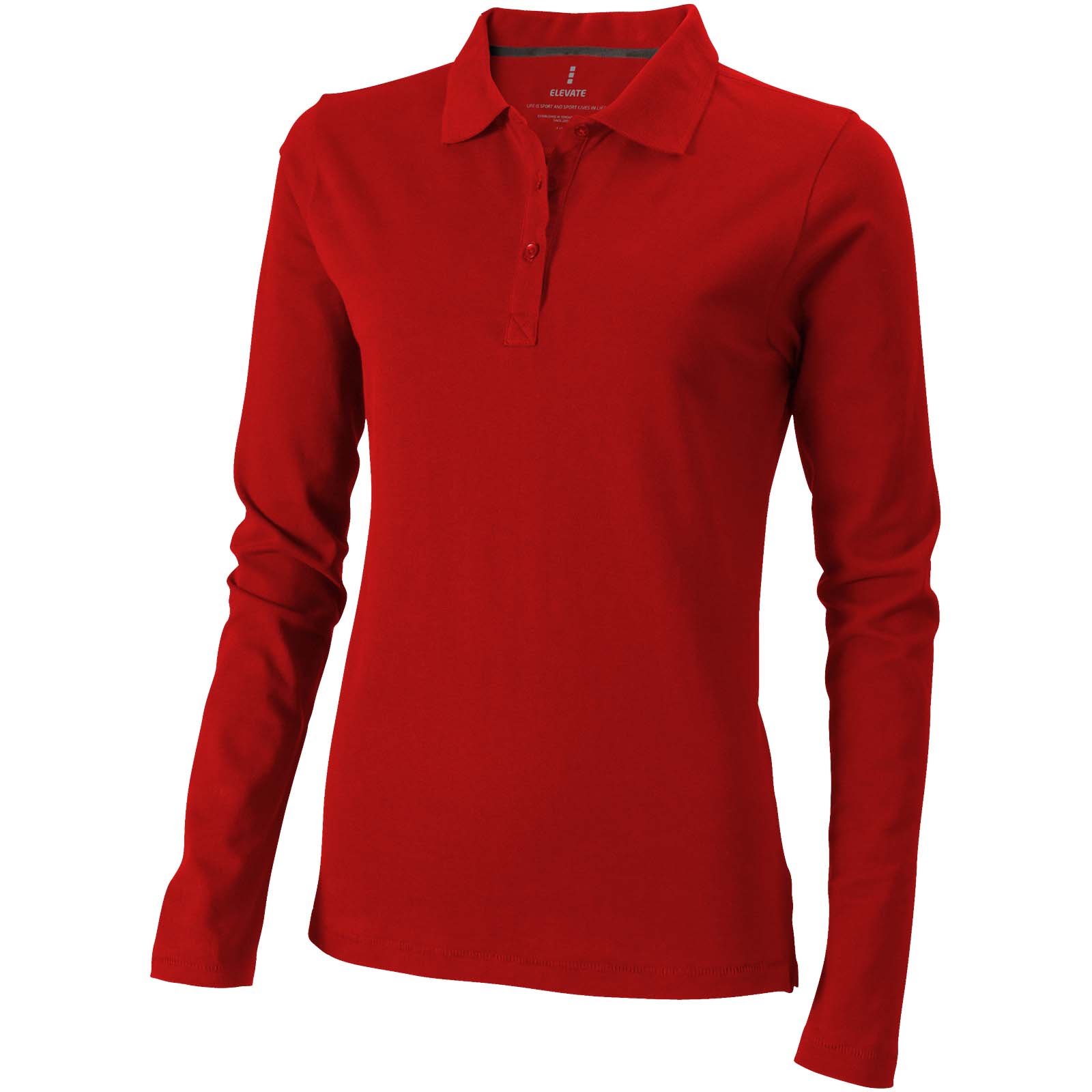 Damskie polo Calgary z długim rękawem 180 g/m² P071165C czerwony Damskie polo Calgary z długim rękawem 180 g/m² P071165C czerwony