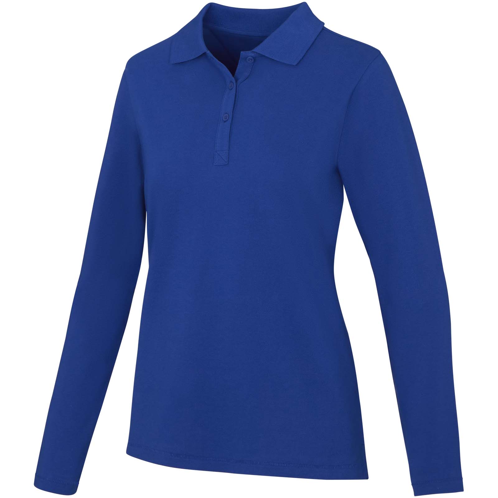 Damskie polo Calgary z długim rękawem 180 g/m² P071165C niebieski Damskie polo Calgary z długim rękawem 180 g/m² P071165C niebieski