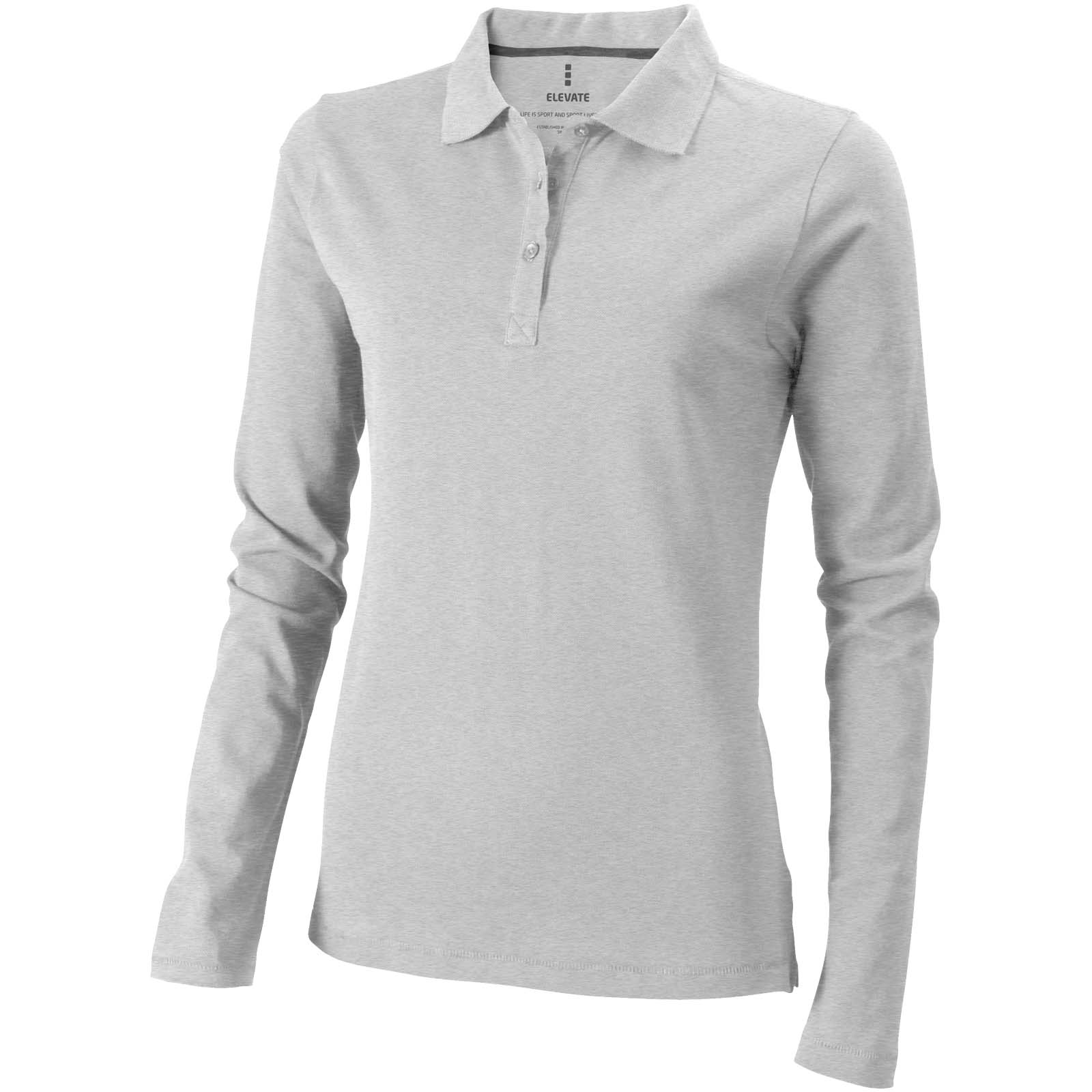 Damskie polo Calgary z długim rękawem 180 g/m² P071165C szary melanż Damskie polo Calgary z długim rękawem 180 g/m² P071165C szary melanż