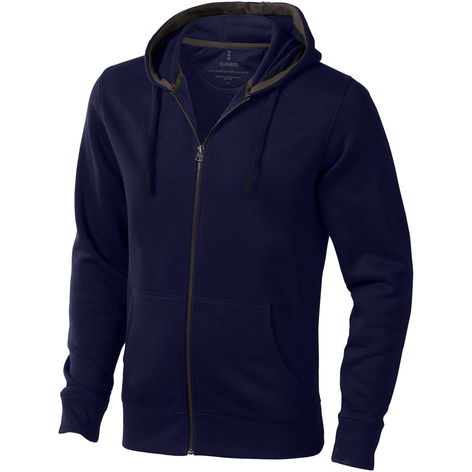 Unisex rozpinana bluza z kapturem Arora 300 g/m² P071587C granatowy