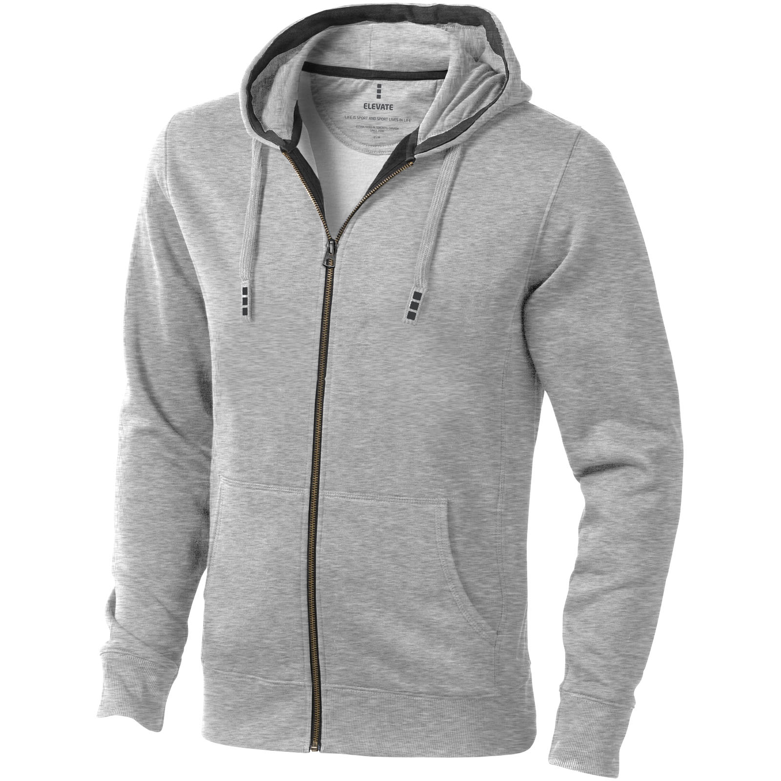 Unisex rozpinana bluza z kapturem Arora 300 g/m² P071587C szary melanż