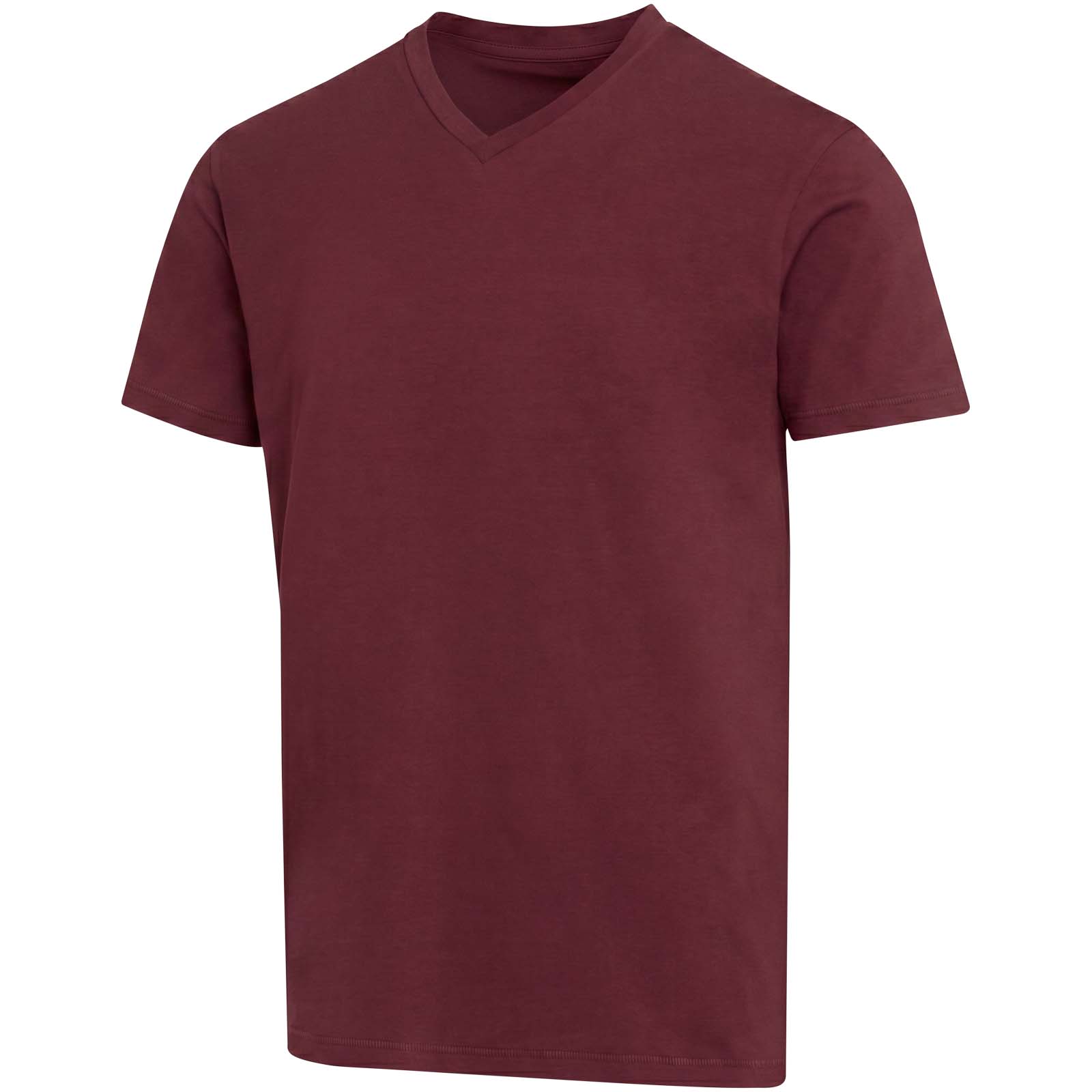 Balfour organiczna koszulka unisex z krótkim rękawem i dekoltem w serek, wykonana z materiału o gramaturze 200 g/m², z certyf P156831C głęboki bordowy