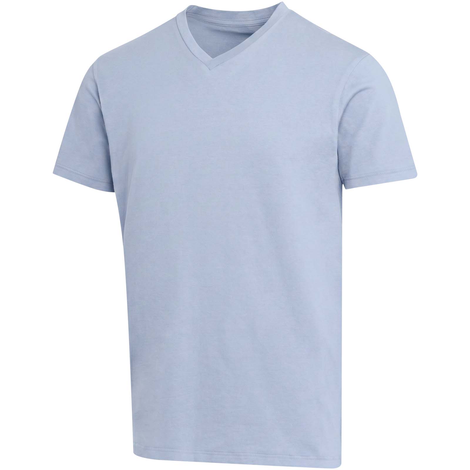 Balfour organiczna koszulka unisex z krótkim rękawem i dekoltem w serek, wykonana z materiału o gramaturze 200 g/m², z certyf P156831C niebieski mgła