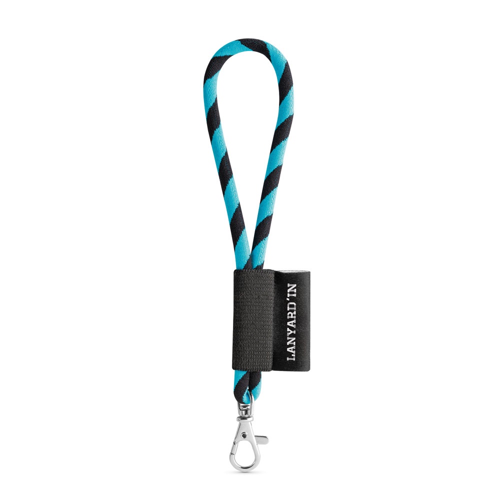 75090. SET Lanyard TUBE Short (Ø 7 mm) z karabińczykiem 9 mm P040921S czarny / błękitny 75090. SET Lanyard TUBE Short (Ø 7 mm) z karabińczykiem 9 mm P040921S czarny / błękitny