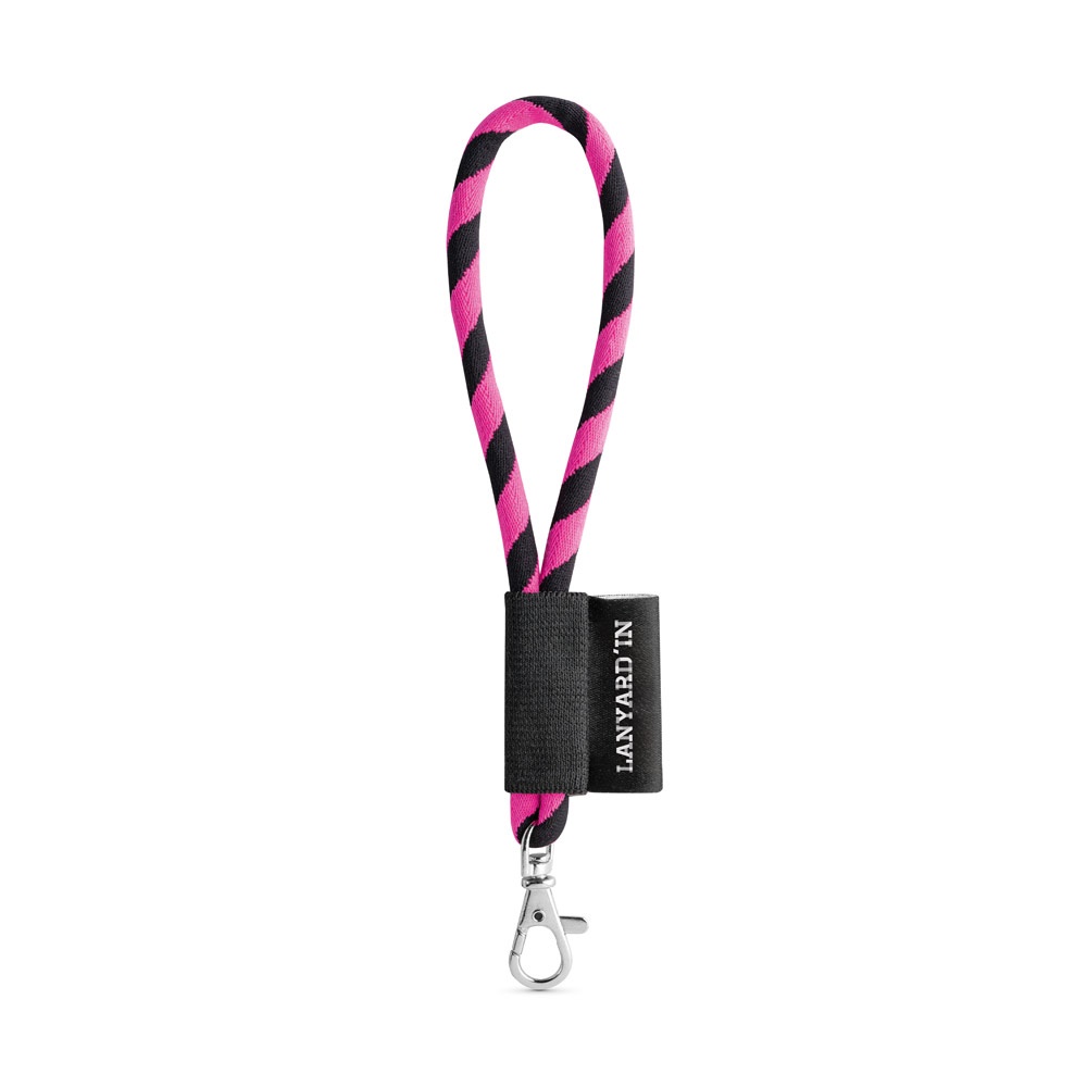 75090. SET Lanyard TUBE Short (Ø 7 mm) z karabińczykiem 9 mm P040921S czarny / różowy 75090. SET Lanyard TUBE Short (Ø 7 mm) z karabińczykiem 9 mm P040921S czarny / różowy