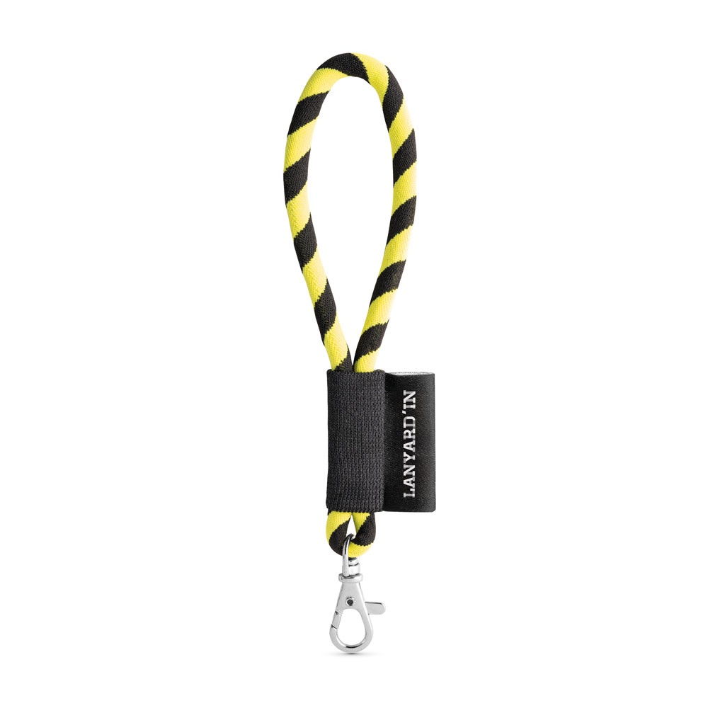 75090. SET Lanyard TUBE Short (Ø 7 mm) z karabińczykiem 9 mm P040921S fluorescencyjny żółty / czarny 75090. SET Lanyard TUBE Short (Ø 7 mm) z karabińczykiem 9 mm P040921S fluorescencyjny żółty / czarny
