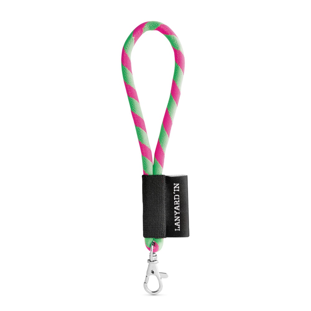 75090. SET Lanyard TUBE Short (Ø 7 mm) z karabińczykiem 9 mm P040921S fluorescencyjny zielony / opalizujący różowy 75090. SET Lanyard TUBE Short (Ø 7 mm) z karabińczykiem 9 mm P040921S fluorescencyjny zielony / opalizujący różowy