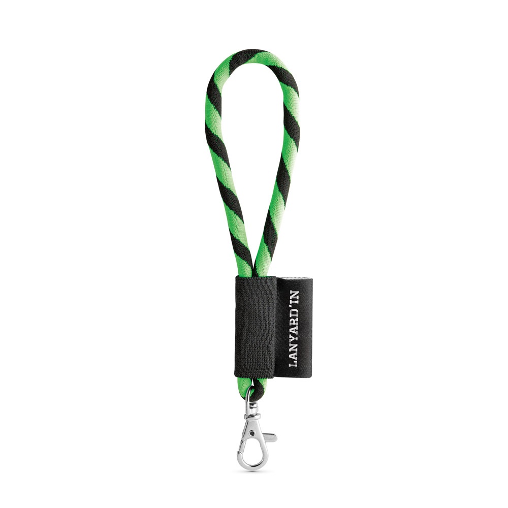 75090. SET Lanyard TUBE Short (Ø 7 mm) z karabińczykiem 9 mm P040921S fluorescencyjny zielony / czarny 75090. SET Lanyard TUBE Short (Ø 7 mm) z karabińczykiem 9 mm P040921S fluorescencyjny zielony / czarny