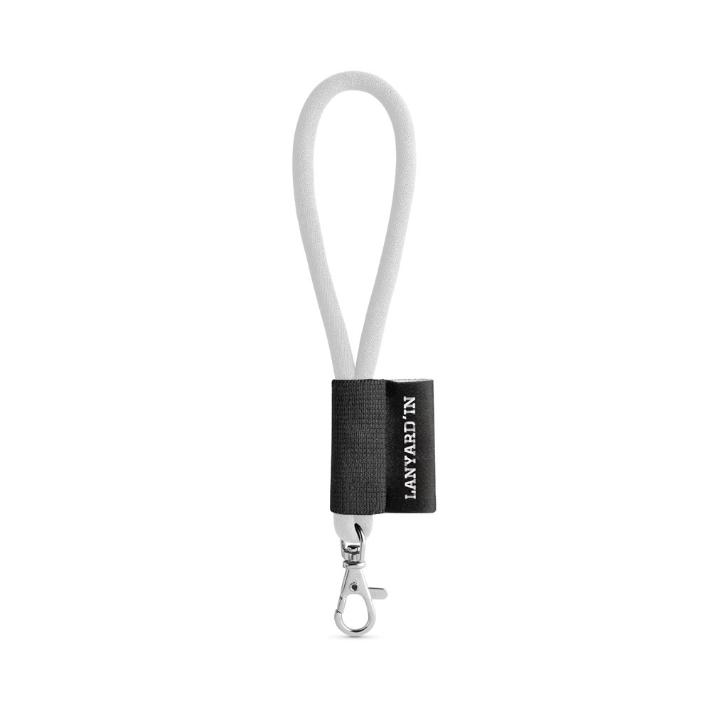 SET Lanyard TUBE Short (Ø 7 mm) z karabińczykiem 9 mm P054616S biały