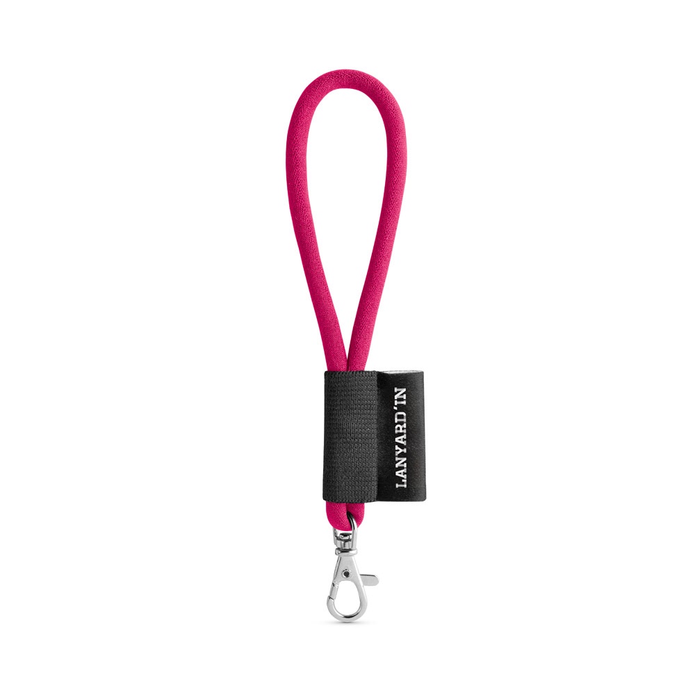 SET Lanyard TUBE Short (Ø 7 mm) z karabińczykiem 9 mm P054616S różowy