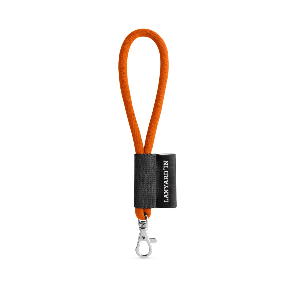 SET Lanyard TUBE Short (Ø 7 mm) z karabińczykiem 9 mm P054616S pomarańczowy chrom