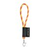SET Lanyard TUBE Short (Ø 7 mm) z karabińczykiem 9 mm P054616S fluorescencyjny żółty / pomarańczowy chrom