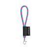 SET Lanyard TUBE Short (Ø 7 mm) z karabińczykiem 9 mm P054616S opalizujący różowy / błękitny