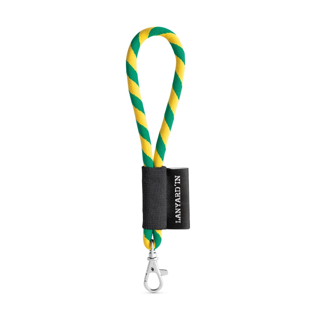 SET Lanyard TUBE Short (Ø 7 mm) z karabińczykiem 9 mm P054616S żółty / zielony