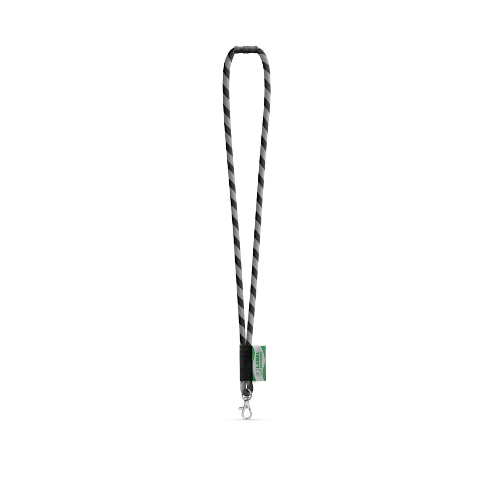 WISBECH. SET Lanyard TUBE Long (Ø 7 mm) z karabińczykiem 9 mm i zapięciem bezpieczeństwa Ø 7 mm P145170S czarny / szary WISBECH. SET Lanyard TUBE Long (Ø 7 mm) z karabińczykiem 9 mm i zapięciem bezpieczeństwa Ø 7 mm P145170S czarny / szary