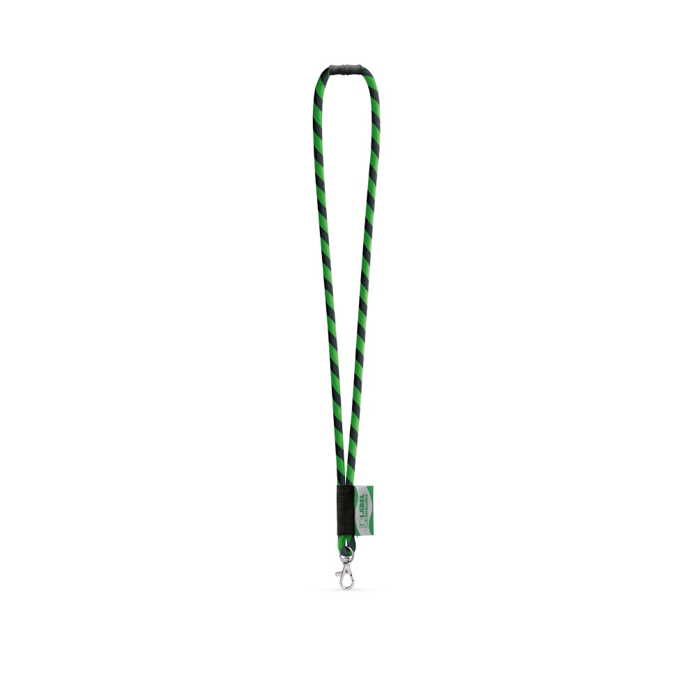 WISBECH. SET Lanyard TUBE Long (Ø 7 mm) z karabińczykiem 9 mm i zapięciem bezpieczeństwa Ø 7 mm P145170S czarny / zielony WISBECH. SET Lanyard TUBE Long (Ø 7 mm) z karabińczykiem 9 mm i zapięciem bezpieczeństwa Ø 7 mm P145170S czarny / zielony